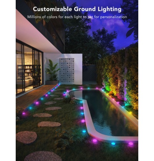 Wi-Fi + Bluetooth Outdoor Ground Lights with RGBIC Technology [Energy Class G]